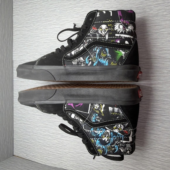 Vans Sk8 Hi Disney Villains High Top Sneakers Black Mens 8 Womens 9.5 - Picture 2 of 10
